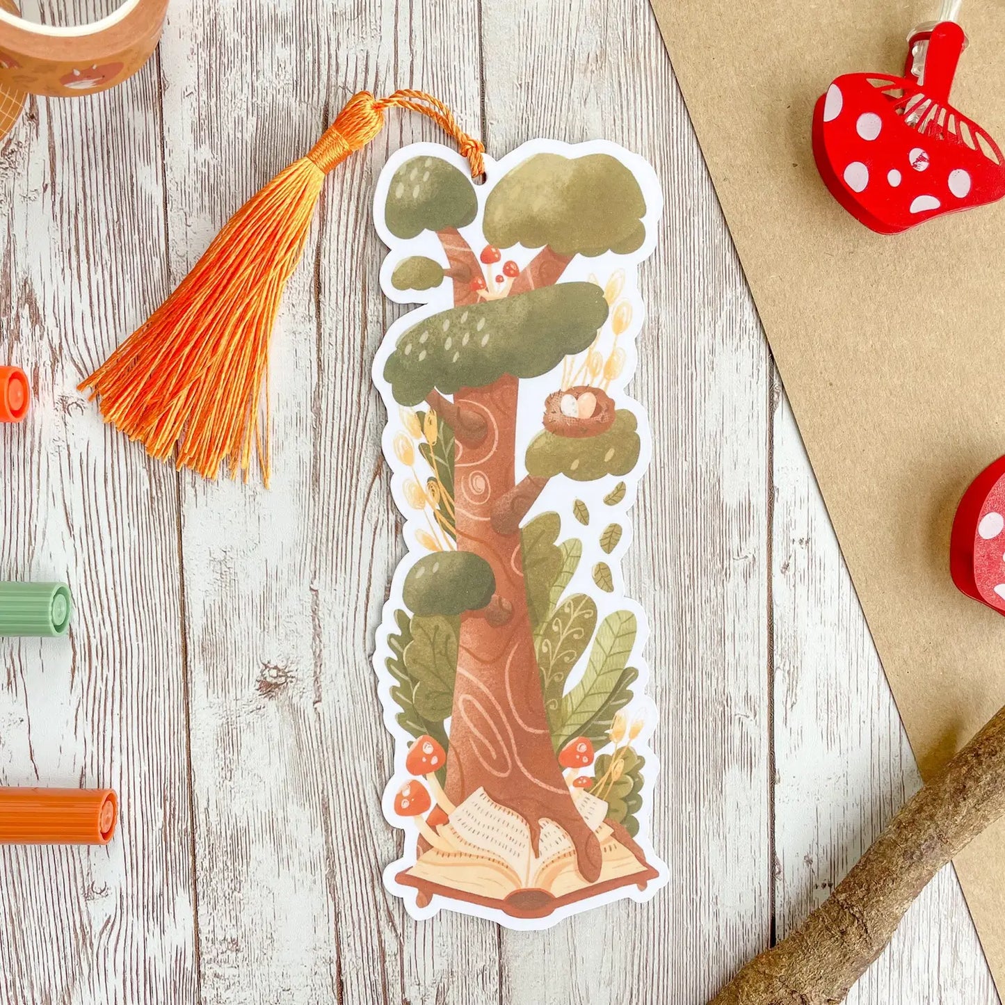 Enchanted Tree Soft Touch bookmark with tassel