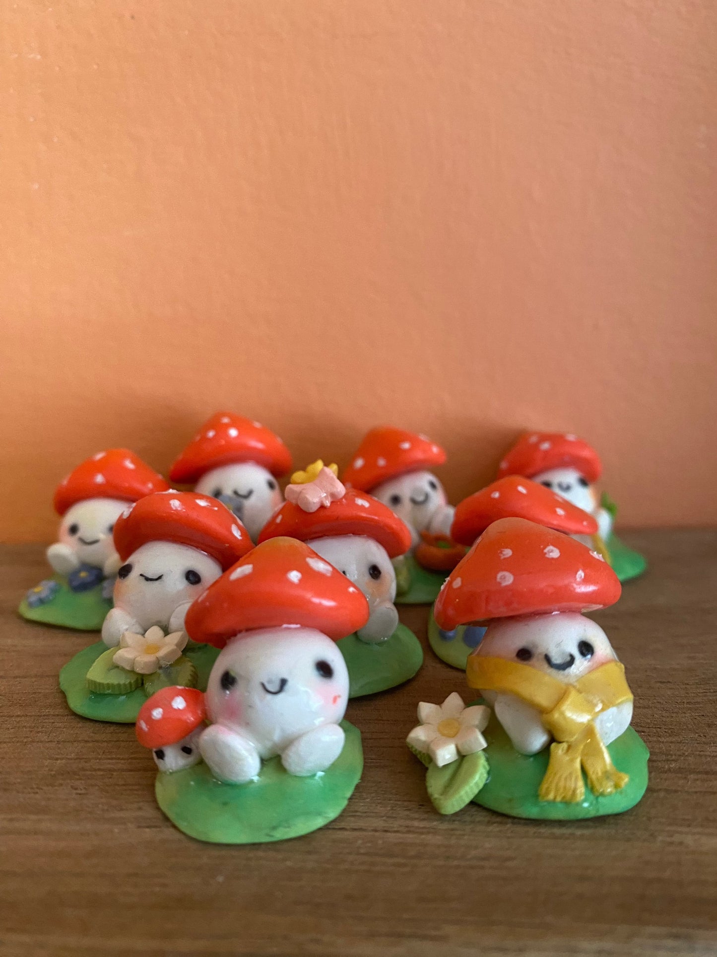 Sweet little mushroom desk buddies