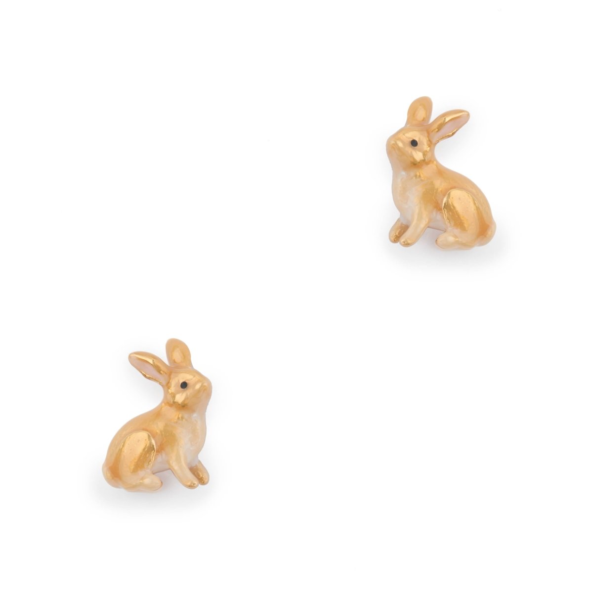 Hand painted Enamel Rabbit Studs - Hello Pumpkin