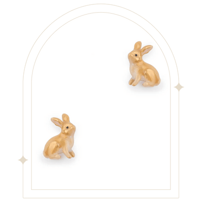 Hand painted Enamel Rabbit Studs - Hello Pumpkin