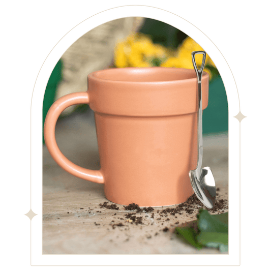 Plain Plant Pot Ceramic Mug and Shovel Spoon - Hello Pumpkin
