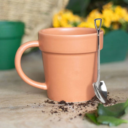 Plain Plant Pot Ceramic Mug and Shovel Spoon - Hello Pumpkin