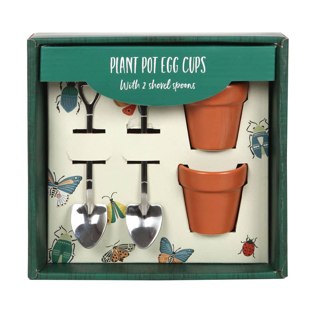 Plant Pot Egg Cup Set with Shovel Spoons - Hello Pumpkin