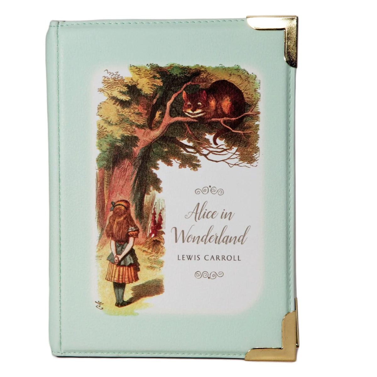 Alice in Wonderland Turquoise Book Crossbody Vegan Handbag - Hello Pumpkin