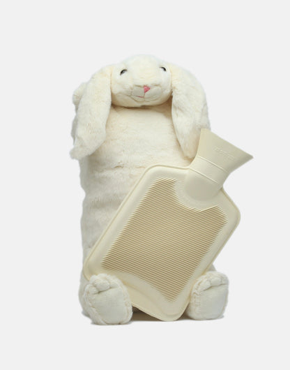 Bunny PJ Case/Hot Water Bottle Cover Cream - 39cm - Hello Pumpkin