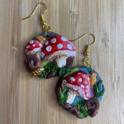 Clay mushroom earrings - Hello Pumpkin