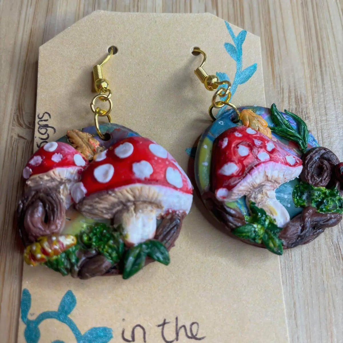 Clay mushroom earrings - Hello Pumpkin