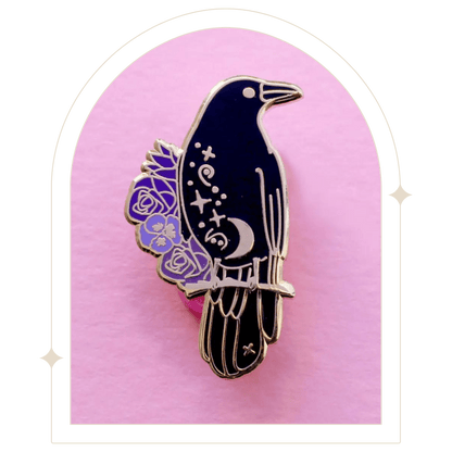 Crow Enamel Pin - Hello Pumpkin