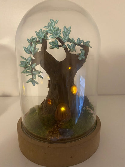 Enchanted Tree Fairy Lamp in a bell jar - Hello Pumpkin