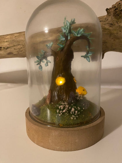 Enchanted Tree Fairy Lamp in a bell jar - Hello Pumpkin