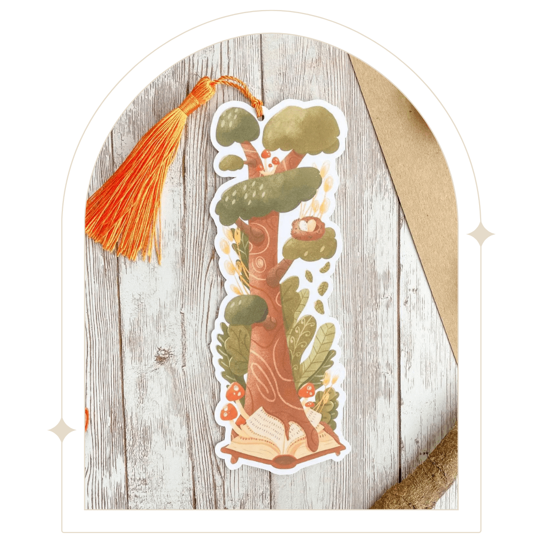 Enchanted Tree Soft Touch bookmark with tassel - Hello Pumpkin