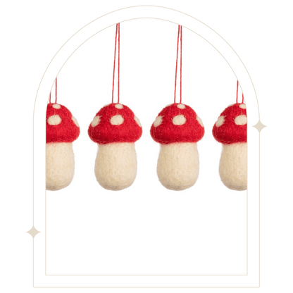 Felt toadstool baubles (set of 4) - Hello Pumpkin