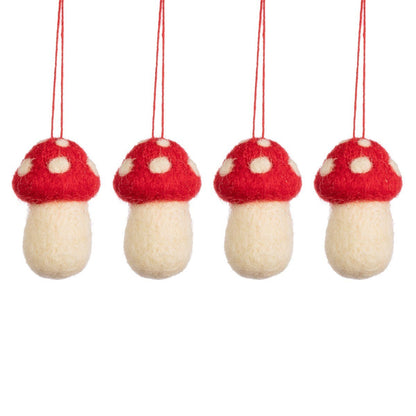 Felt toadstool baubles (set of 4) - Hello Pumpkin