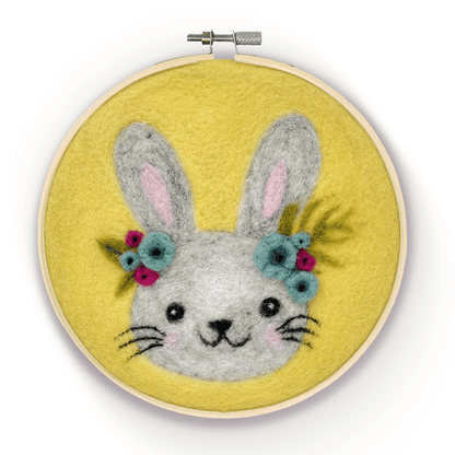 Floral Bunny in a Hoop Needle Felt Kit - Hello Pumpkin