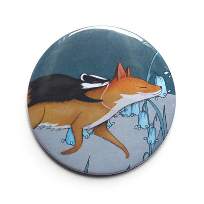 Fox and Badger Pocket Mirror - Hello Pumpkin