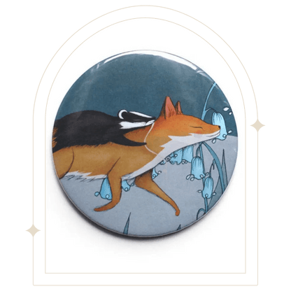 Fox and Badger Pocket Mirror - Hello Pumpkin