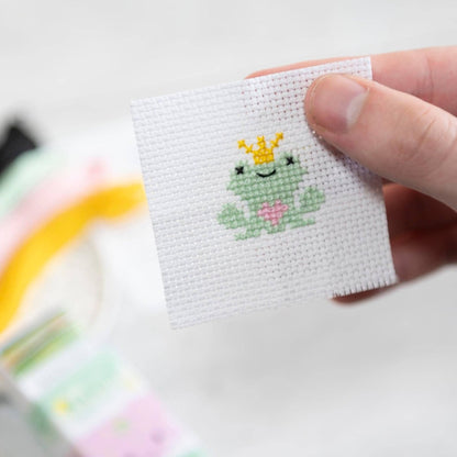 Kawaii Frog Prince Mini Cross Stitch Kit - Hello Pumpkin