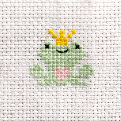 Kawaii Frog Prince Mini Cross Stitch Kit - Hello Pumpkin