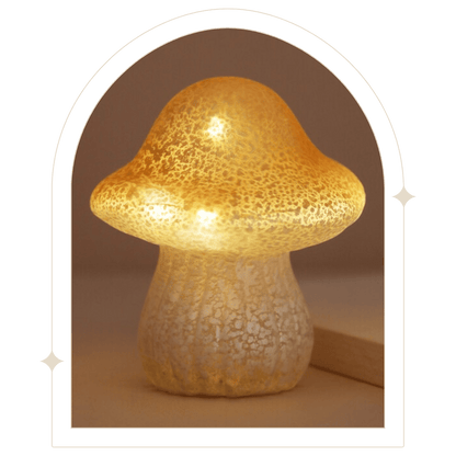 Medium Neutral Glass Mushroom Light - Hello Pumpkin