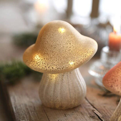 Medium Neutral Glass Mushroom Light - Hello Pumpkin