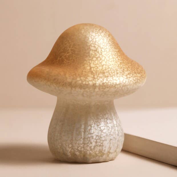 Medium Neutral Glass Mushroom Light - Hello Pumpkin