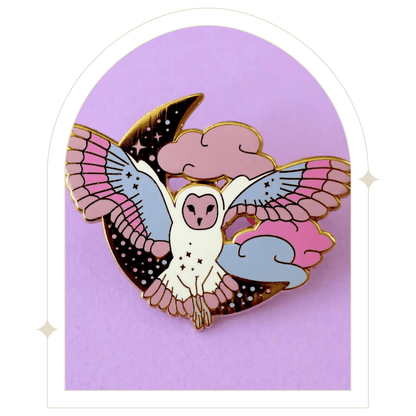 Midnight Owl Enamel Pin - Hello Pumpkin