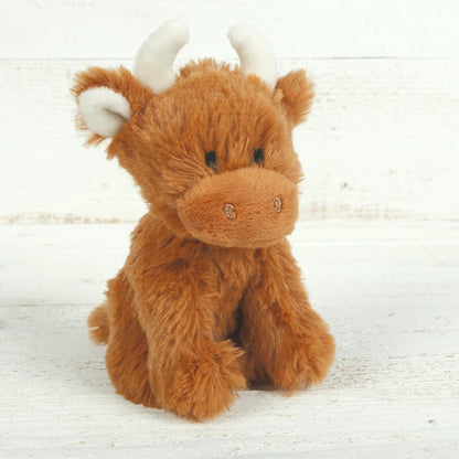 Mini Highland Cow Soft Toy Brown - 13cm - Hello Pumpkin