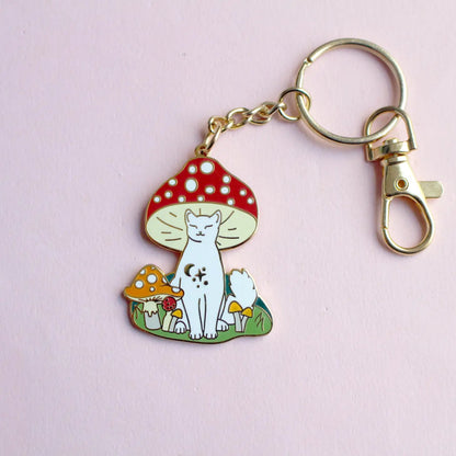 Mushroom Cat Key Chain - Hello Pumpkin