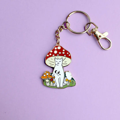 Mushroom Cat Key Chain - Hello Pumpkin