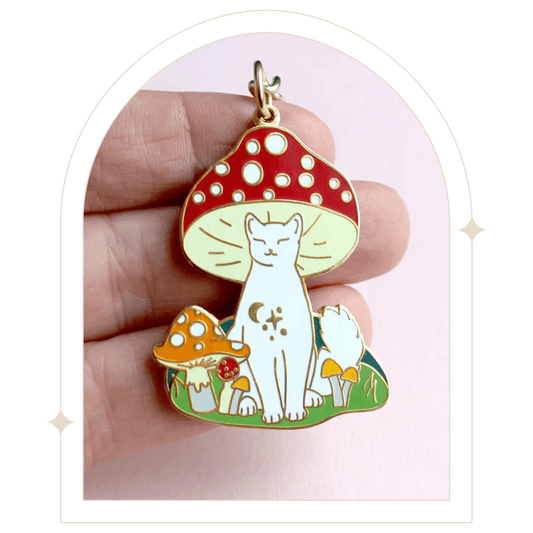 Mushroom Cat Key Chain - Hello Pumpkin