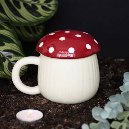 Mushroom Shaped Mug with lid - Hello Pumpkin