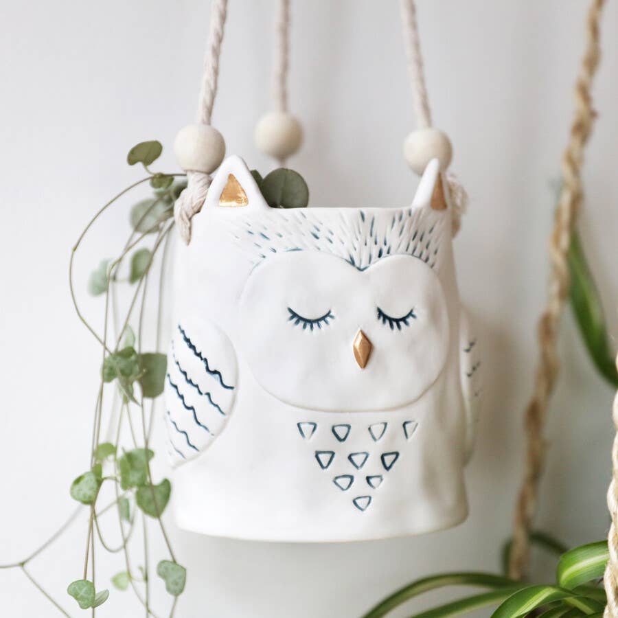 Owl Hanging Planter - Hello Pumpkin