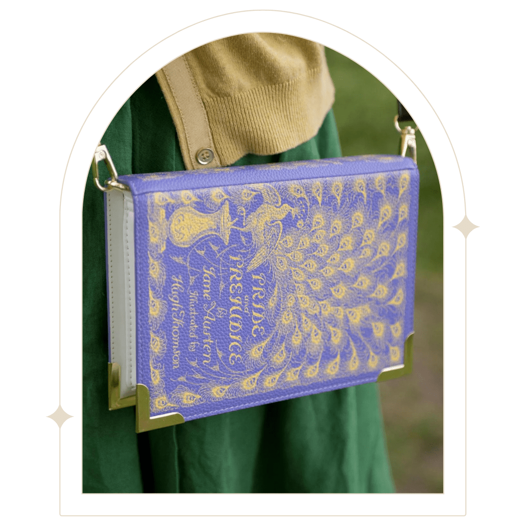 Pride and Prejudice Purple Book Crossbody Clutch Bag - Hello Pumpkin