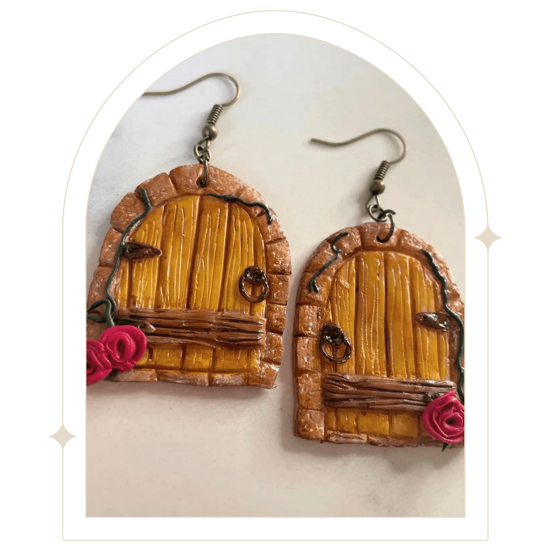 Secret Garden Fairy Door Earrings - Hello Pumpkin