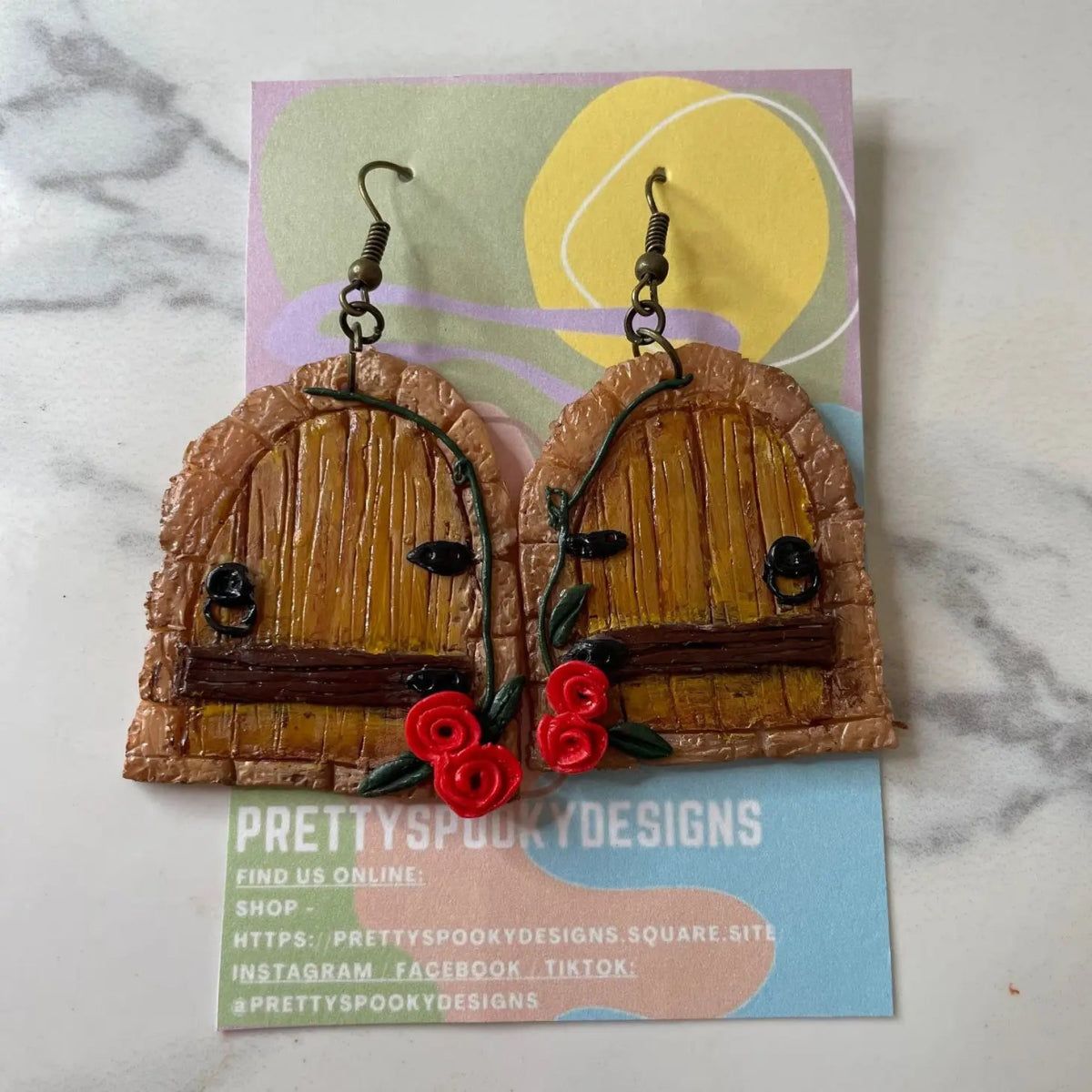 Secret Garden Fairy Door Earrings - Hello Pumpkin