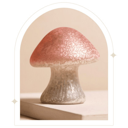 Small Pink Glass Mushroom Light - Hello Pumpkin