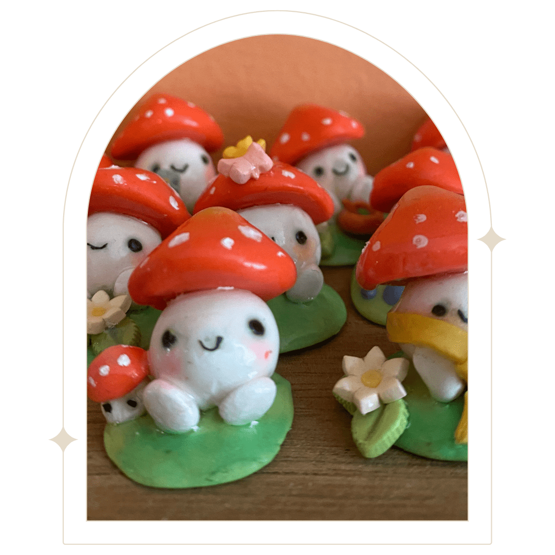 Sweet little mushroom desk buddies - Hello Pumpkin