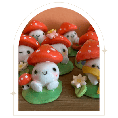 Sweet little mushroom desk buddies - Hello Pumpkin