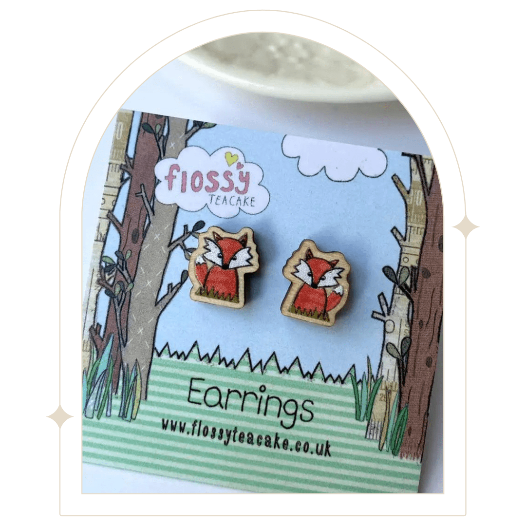 Wooden Fox earrings - Hello Pumpkin