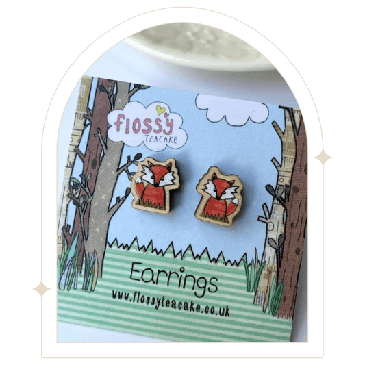 Wooden Fox earrings - Hello Pumpkin