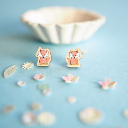 Wooden Fox earrings - Hello Pumpkin